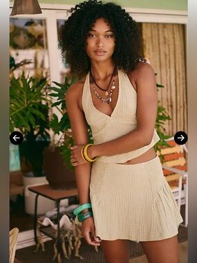 Free People Drew Gingham Skirt Set